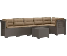 6-vietė Sodo Sofa Su Pagalvėlėmis Rataniniu Išvaizdu PP