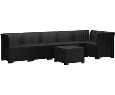 6-vietė Sodo Sofa Su Rataniniu Išvaizdu PP Antracito