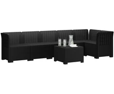 6-vietė Sodo Sofa Su Rataniniu Išvaizdu PP Antracito