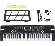 61 raktai fortepijoninė elektrinė klaviatūra su muzikiniu stovu