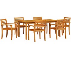 Lauko baldų komplektas Sodo valgomojo komplektas 7 pcs Ruda Kietos akacijos mediena