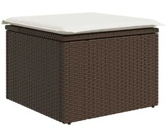 Lauko baldų komplektas Sodo Sofų Rinkinys su saugykla 7 pcs Ruda Poli ratanas