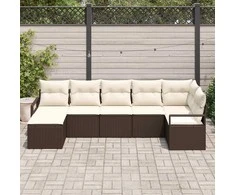 Lauko baldų komplektas Sofos komplektas 7 pcs Ruda poliratanas