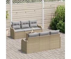Sodo Sofų Rinkinys Smėlio 55 x 55 x 37 cm poliratanas