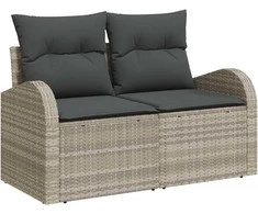Sodo Sofų Rinkinys 7 pcs Šviesiai pilka ir tamsiai pilka