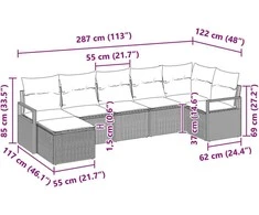 Sofos komplektas 7 vnt. Smėlio poliratanas