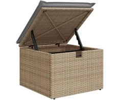 Lauko baldų komplektas Sodo Sofų Rinkinys su pagalve 7 pcs Smėlio poliratanas