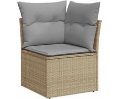 Lauko baldų komplektas Sodo Sofų Rinkinys su pagalve 7 pcs Smėlio poliratanas