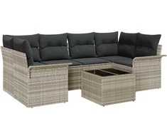 Sodo Sofų Rinkinys 7 pcs Šviesiai pilka ir tamsiai pilka