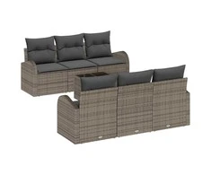 Sodo Sofų Rinkinys su saugykla 7 pcs Pilka poliratanas