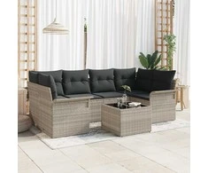 Sodo Sofų Rinkinys 7 pcs Šviesiai pilka ir tamsiai pilka