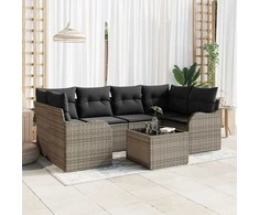 Sodo Sofų Rinkinys Pilka 55 x 55 x 37 cm poliratanas