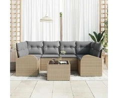 Sodo Sofų Rinkinys Smėlio 55 x 55 x 37 cm poliratanas