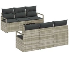 Sodo Sofų Rinkinys 7 pcs Šviesiai pilka ir tamsiai pilka