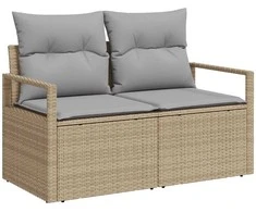 Lauko baldų komplektas Sofos komplektas 7 pcs Smėlio poliratanas