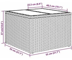 Sodo Sofų Rinkinys 7 pcs 6-Seater Bežinė ir pilka poliratanas