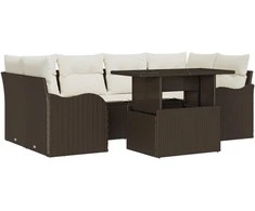 Sodo Sofų Rinkinys 7 pcs Ruda 234 x 122,5 x 85 cm Poli ratanas