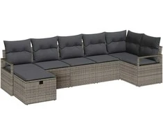 Lauko baldų komplektas Sofos komplektas su pagalve 5 pcs poliratanas