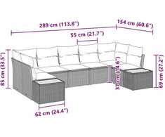 Sodo Sofų Rinkinys 7 vnt. Smėlio poliratanas