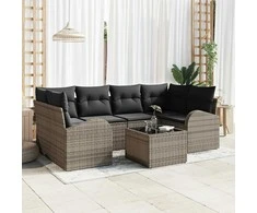Sodo Sofų Rinkinys Pilka 55 x 55 x 37 cm poliratanas