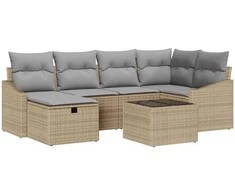 Sofos komplektas su pagalve 7 pcs poliratanas