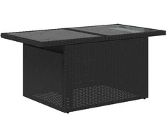 Lauko baldų komplektas Sodo Sofų Rinkinys su saugykla 7 pcs Juoda Poli ratanas
