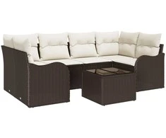 Sodo Sofų Rinkinys Ruda 55 x 55 x 37 cm poliratanas