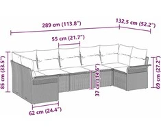 Sodo Sofų Rinkinys 7 vnt. Smėlio poliratanas