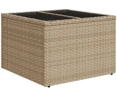 Lauko baldų komplektas Sodo Sofų Rinkinys su pagalve 7 pcs Smėlio Poli ratanas