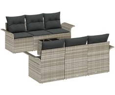 Sodo Sofų Rinkinys 7 pcs Šviesiai pilka ir tamsiai pilka