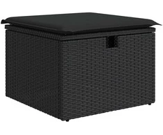 Lauko baldų komplektas Sodo Sofų Rinkinys su pagalve 7 pcs Juoda Poli ratanas
