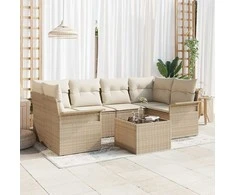 Sodo Sofų Rinkinys 7 pcs Bežinė ir kreminė 55 x 55 x 37 cm