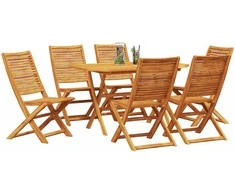 Lauko baldų komplektas Sodo valgomojo komplektas 7 pcs Ruda Kietos akacijos mediena