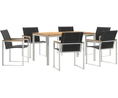 Lauko baldų komplektas Sodo valgomojo komplektas 7 pcs Ruda Kietos akacijos mediena