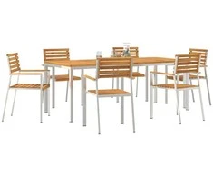 Lauko baldų komplektas Sodo valgomojo komplektas 7 pcs Ruda Kietos akacijos mediena