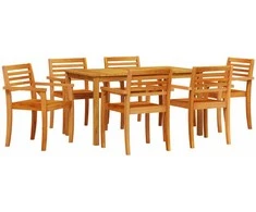 Lauko baldų komplektas Sodo valgomojo komplektas 7 pcs Ruda Kietos akacijos mediena