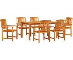 Lauko baldų komplektas Sodo valgomojo komplektas 7 pcs Ruda Kietos akacijos mediena