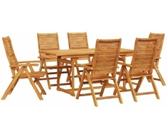 Lauko baldų komplektas Sodo valgomojo komplektas 7 pcs Ruda Kietos akacijos mediena