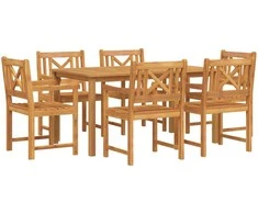 Lauko baldų komplektas Sodo valgomojo komplektas 7 pcs Ruda Kietos akacijos mediena