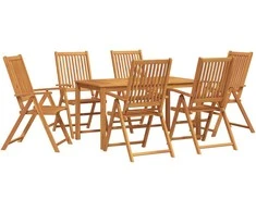 Lauko baldų komplektas Sodo valgomojo komplektas 7 pcs Ruda Kietos akacijos mediena
