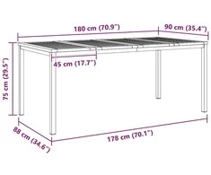 Lauko valgomojo komplektas 7 pcs