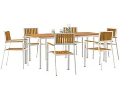 Lauko valgomojo komplektas 7 pcs Ruda Kietos akacijos mediena