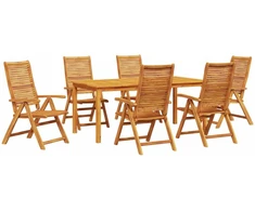 Lauko baldų komplektas Sodo valgomojo komplektas 7 pcs Ruda Kietos akacijos mediena