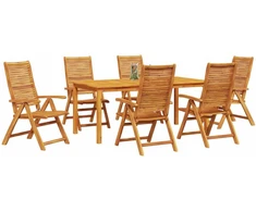 Lauko baldų komplektas Sodo valgomojo komplektas 7 pcs Ruda Kietos akacijos mediena