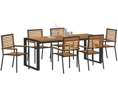 Sodo valgomojo komplektas 7 pcs Juoda ir Ruda poliratanas