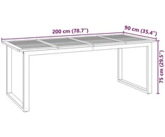 Lauko baldų komplektas Sodo valgomojo komplektas 7 pcs Juoda Kietos akacijos mediena