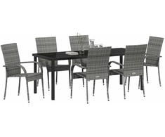 Sodo valgomojo komplektas 7 pcs Pilka