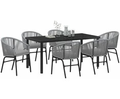 Lauko baldų komplektas Sodo valgomojo komplektas 7 pcs Antracitas