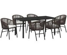 Lauko baldų komplektas Sodo valgomojo komplektas 7 pcs Ruda