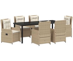 Sodo valgomojo komplektas 7 pcs Bežinė ir šviesiai pilka